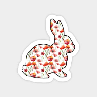 Watercolor Poppy Show Rabbit - NOT FOR RESALE WITHOUT PERMISSION Sticker